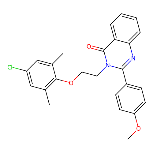 3-(2-(4-chloro-2,6-dimethylphenoxy)ethyl)-2-(4-methoxyphenyl)quinazolin-4(3H)-one structure