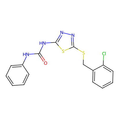 1-{5-[(2-Chlorobenzyl)sulfanyl]-1,3,4-thiadiazol-2-yl}-3-phenylurea structure