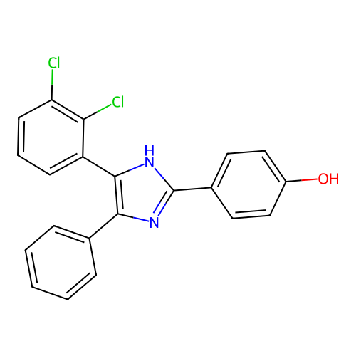 4-(4-(2,3-dichlorophenyl)-5-phenyl-1H-imidazol-2-yl)phenol structure