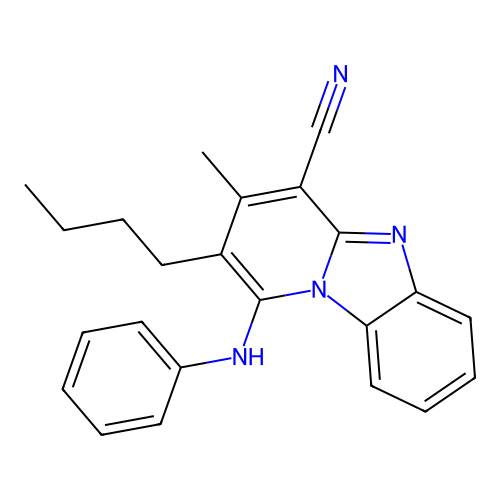 2-Butyl-3-methyl-1-(phenylamino)pyrido[1,2-a]benzimidazole-4-carbonitrile structure