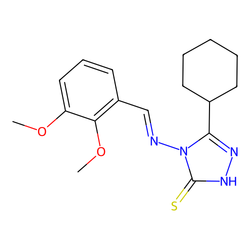 5-Cyclohexyl-4-((2,3-dimethoxybenzylidene)amino)-4H-1,2,4-triazole-3-thiol structure