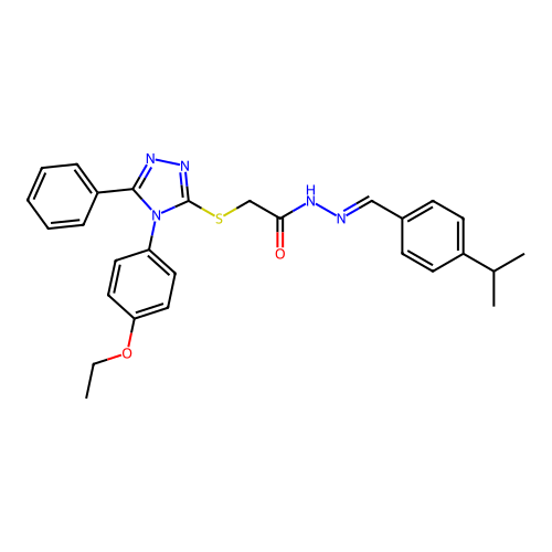 2-{[4-(4-ethoxyphenyl)-5-phenyl-4H-1,2,4-triazol-3-yl]sulfanyl}-N'-{(E)-[4-(propan-2-yl)phenyl]methylidene}acetohydrazide structure