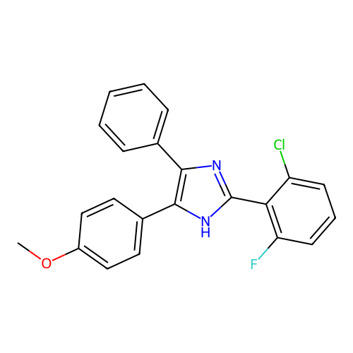 2-(2-chloro-6-fluorophenyl)-4-(4-methoxyphenyl)-5-phenyl-1H-imidazole structure