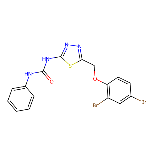 1-(5-((2,4-Dibromophenoxy)methyl)-1,3,4-thiadiazol-2-yl)-3-phenylurea structure