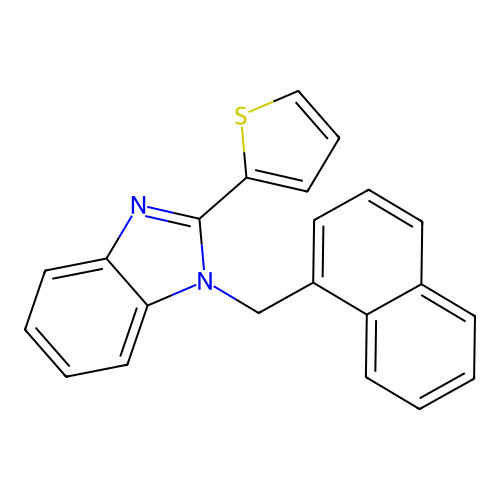 1-(naphthalen-1-ylmethyl)-2-(thiophen-2-yl)-1H-benzimidazole structure
