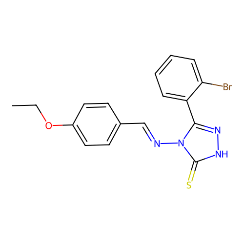 5-(2-Bromophenyl)-4-((4-ethoxybenzylidene)amino)-4H-1,2,4-triazole-3-thiol structure