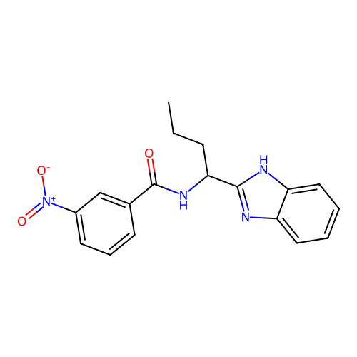 N-[1-(1H-benzimidazol-2-yl)butyl]-3-nitrobenzamide structure