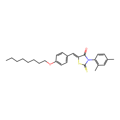 (5Z)-3-(2,4-dimethylphenyl)-5-[4-(octyloxy)benzylidene]-2-thioxo-1,3-thiazolidin-4-one structure