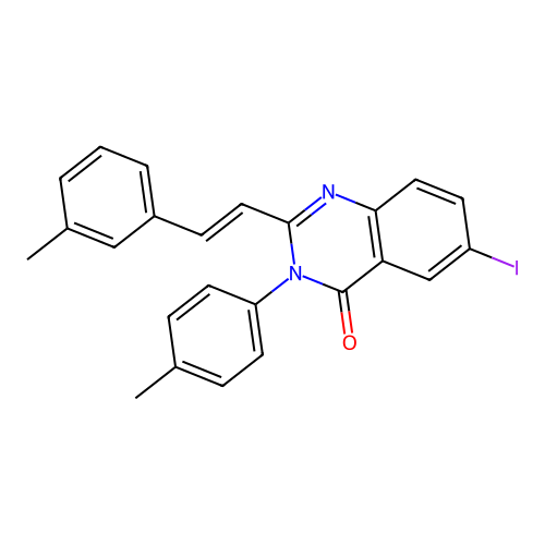 6-iodo-3-(4-methylphenyl)-2-[(E)-2-(3-methylphenyl)ethenyl]quinazolin-4(3H)-one structure