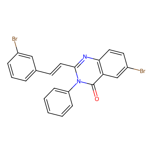 6-bromo-2-[(E)-2-(3-bromophenyl)ethenyl]-3-phenylquinazolin-4(3H)-one structure