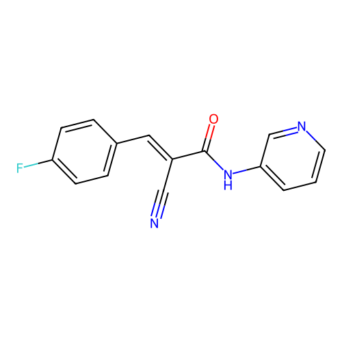 (2E)-2-cyano-3-(4-fluorophenyl)-N-(3-pyridyl)prop-2-enamide structure