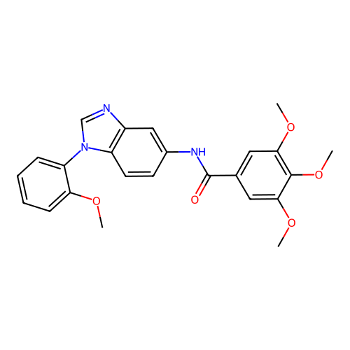 3,4,5-trimethoxy-N-[1-(2-methoxyphenyl)-1H-benzimidazol-5-yl]benzamide structure