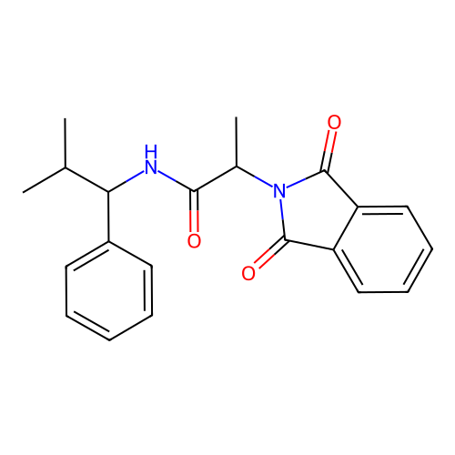 2-(1,3-dioxoisoindol-2-yl)-N-(2-methyl-1-phenylpropyl)propanamide structure