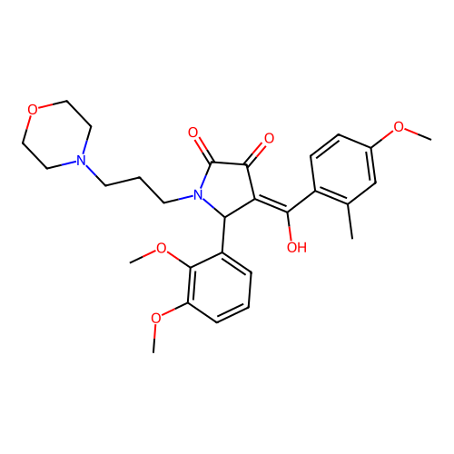 (4E)-5-(2,3-dimethoxyphenyl)-4-[hydroxy-(4-methoxy-2-methylphenyl)methylidene]-1-(3-morpholin-4-ylpropyl)pyrrolidine-2,3-dione structure