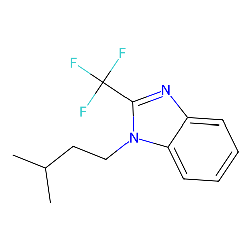 1-(3-methylbutyl)-2-(trifluoromethyl)-1H-benzimidazole structure