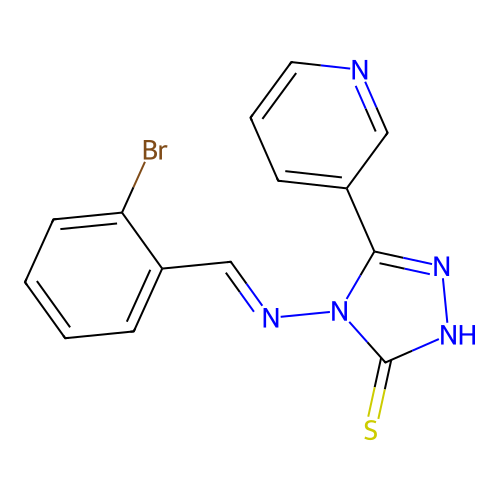 4-[(E)-(2-bromophenyl)methylideneamino]-3-pyridin-3-yl-1H-1,2,4-triazole-5-thione structure