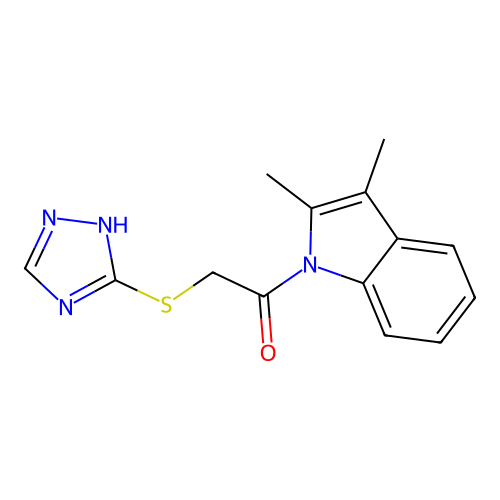 1-(2,3-dimethyl-1H-indol-1-yl)-2-(4H-1,2,4-triazol-3-ylsulfanyl)ethanone structure