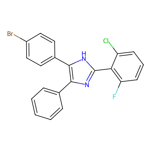 4-(4-bromophenyl)-2-(2-chloro-6-fluorophenyl)-5-phenyl-1H-imidazole structure