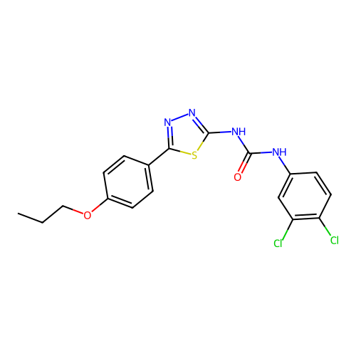 1-(3,4-Dichlorophenyl)-3-[5-(4-propoxyphenyl)-1,3,4-thiadiazol-2-yl]urea structure
