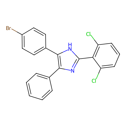 4-(4-bromophenyl)-2-(2,6-dichlorophenyl)-5-phenyl-1H-imidazole structure