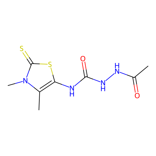 1-acetamido-3-(3,4-dimethyl-2-sulfanylidene-1,3-thiazol-5-yl)urea structure