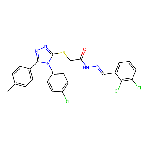 2-{[4-(4-chlorophenyl)-5-(4-methylphenyl)-4H-1,2,4-triazol-3-yl]sulfanyl}-N'-[(E)-(2,3-dichlorophenyl)methylidene]acetohydrazide structure