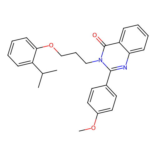 2-(4-methoxyphenyl)-3-{3-[2-(propan-2-yl)phenoxy]propyl}quinazolin-4(3H)-one structure