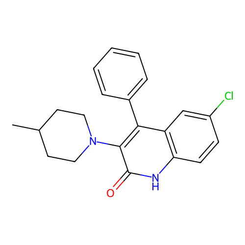 6-chloro-3-(4-methylpiperidin-1-yl)-4-phenylquinolin-2(1H)-one structure