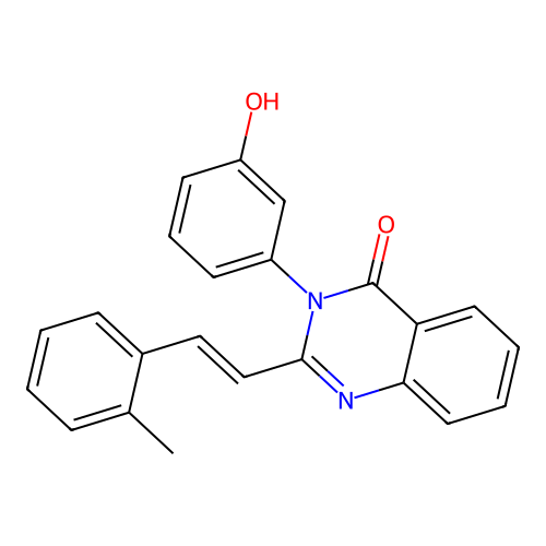 3-(3-hydroxyphenyl)-2-[(E)-2-(2-methylphenyl)ethenyl]quinazolin-4(3H)-one structure