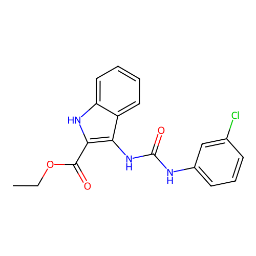 ethyl 3-{[(3-chlorophenyl)carbamoyl]amino}-1H-indole-2-carboxylate structure