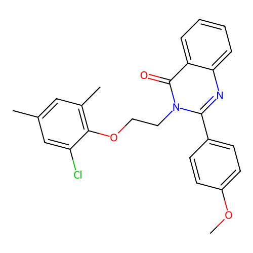 3-(2-(2-chloro-4,6-dimethylphenoxy)ethyl)-2-(4-methoxyphenyl)quinazolin-4(3H)-one structure