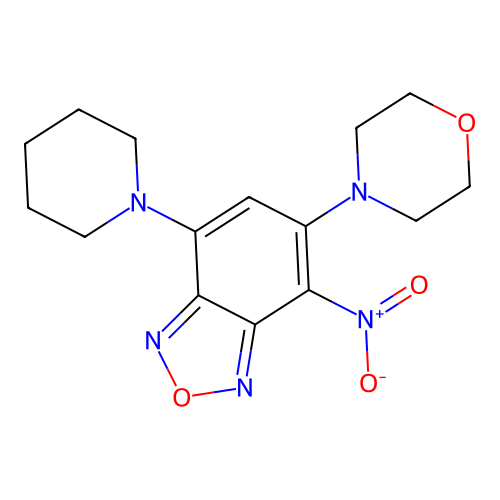 5-(Morpholin-4-yl)-4-nitro-7-(piperidin-1-yl)-2,1,3-benzoxadiazole structure