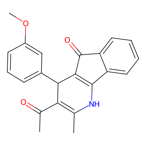 1-[5-hydroxy-4-(3-methoxyphenyl)-2-methyl-4H-indeno[1,2-b]pyridin-3-yl]ethanone structure