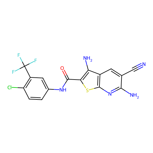 C16H9ClF3N5OS structure