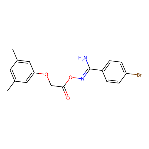 [[Amino-(4-bromophenyl)methylidene]amino] 2-(3,5-dimethylphenoxy)acetate structure