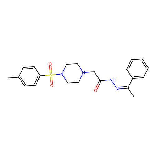 2-{4-[(4-methylphenyl)sulfonyl]piperazin-1-yl}-N'-[(1Z)-1-phenylethylidene]acetohydrazide structure