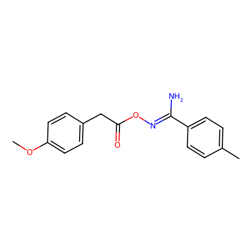 [[Amino-(4-methylphenyl)methylidene]amino] 2-(4-methoxyphenyl)acetate structure