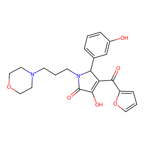 3-(furan-2-carbonyl)-4-hydroxy-2-(3-hydroxyphenyl)-1-(3-morpholin-4-ylpropyl)-2H-pyrrol-5-one structure