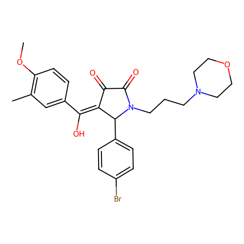 (4E)-5-(4-bromophenyl)-4-[hydroxy-(4-methoxy-3-methylphenyl)methylidene]-1-(3-morpholin-4-ylpropyl)pyrrolidine-2,3-dione structure