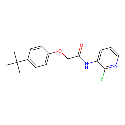 2-(4-tert-butylphenoxy)-N-(2-chloropyridin-3-yl)acetamide structure