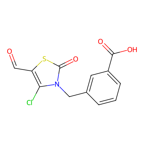 3-(4-Chloro-5-formyl-2-oxo-thiazol-3-ylmethyl)-benzoic acid structure