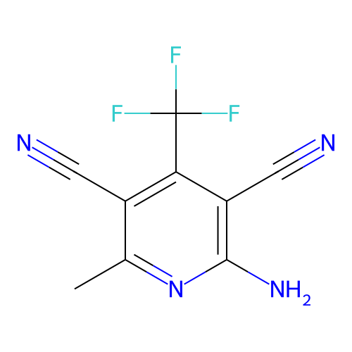 2-Amino-6-methyl-4-(trifluoromethyl)pyridine-3,5-dicarbonitrile structure
