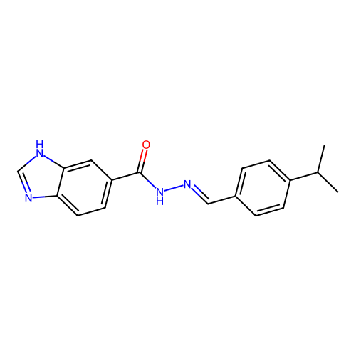 N'-[(E)-(4-isopropylphenyl)methylidene]-1H-benzimidazole-6-carbohydrazide structure