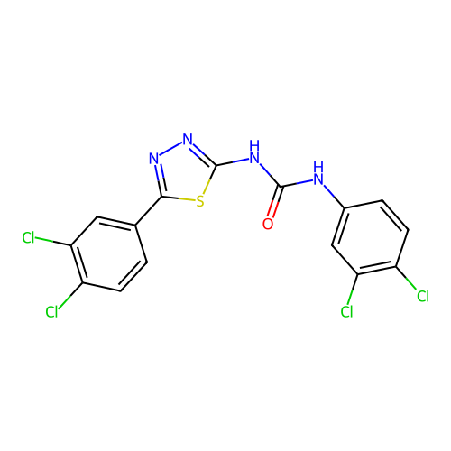 1-(3,4-Dichlorophenyl)-3-[5-(3,4-dichlorophenyl)-1,3,4-thiadiazol-2-yl]urea structure