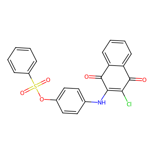 4-((3-Chloro-1,4-dioxo-1,4-dihydronaphthalen-2-yl)amino)phenyl benzenesulfonate structure