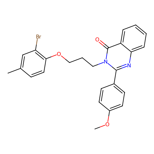 3-(3-(2-bromo-4-methylphenoxy)propyl)-2-(4-methoxyphenyl)quinazolin-4(3H)-one structure