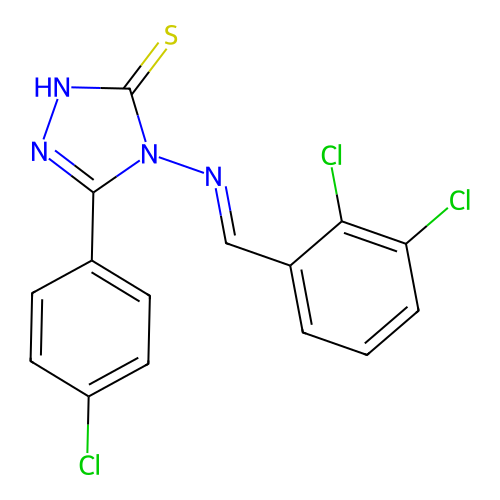 5-(4-Chlorophenyl)-4-((2,3-dichlorobenzylidene)amino)-4H-1,2,4-triazole-3-thiol structure