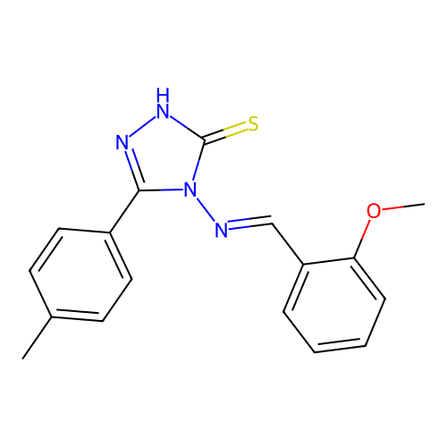4-((2-Methoxybenzylidene)amino)-5-(4-methylphenyl)-4H-1,2,4-triazole-3-thiol structure