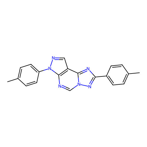 2,7-bis(4-methylphenyl)-7H-pyrazolo[4,3-e][1,2,4]triazolo[1,5-c]pyrimidine structure