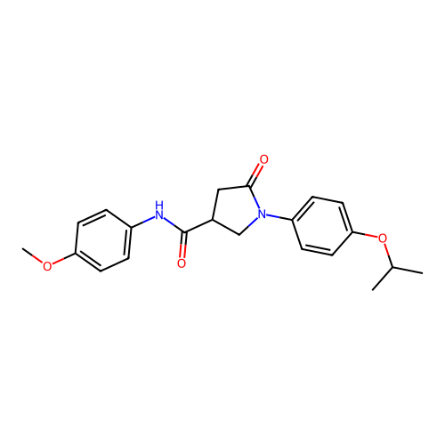N-(4-methoxyphenyl)-5-oxo-1-[4-(propan-2-yloxy)phenyl]pyrrolidine-3-carboxamide structure